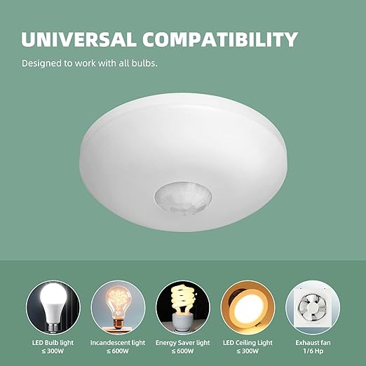 ECOELER PIR Ceiling Sensor Switch, Hard-Wired Occupancy Motion Sensor - Image 5