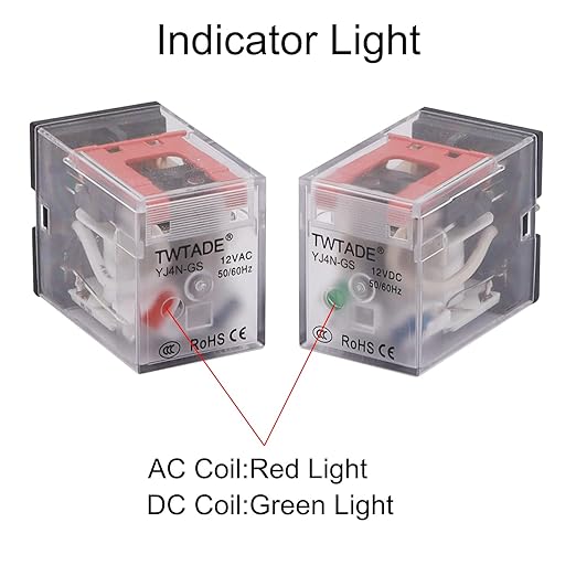 TWTADE/DC 12V Relay 5A Electromagnetic Power Coil Relay 14 Pins 4PDT 4NO+4NC - Image 3