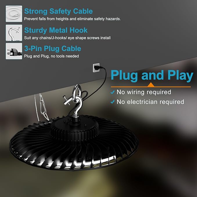 Lightdot Smart 200W LED High Bay Lights 30, 000LM UFO Lights - Image 8