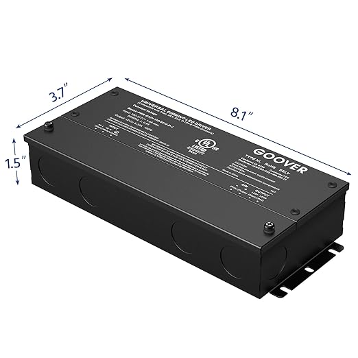 GOOVER 100W Dimmable LED Driver, 12V Triac Dimmable Power Supply, AC to DC - Image 3