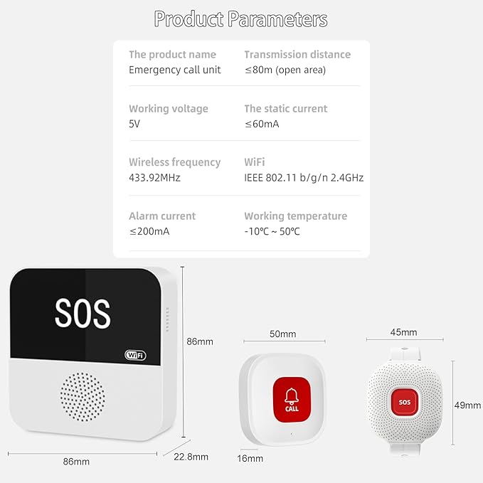 PerfeSafe Life Alert Systems for Seniors No Monthly Fee, Wi-Fi APP Control - Image 8