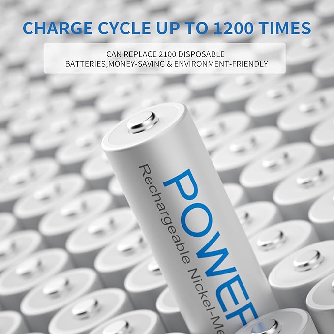POWEROWL AAA Rechargeable Batteries 16 Pack w/Charger, High Capacity - Image 4