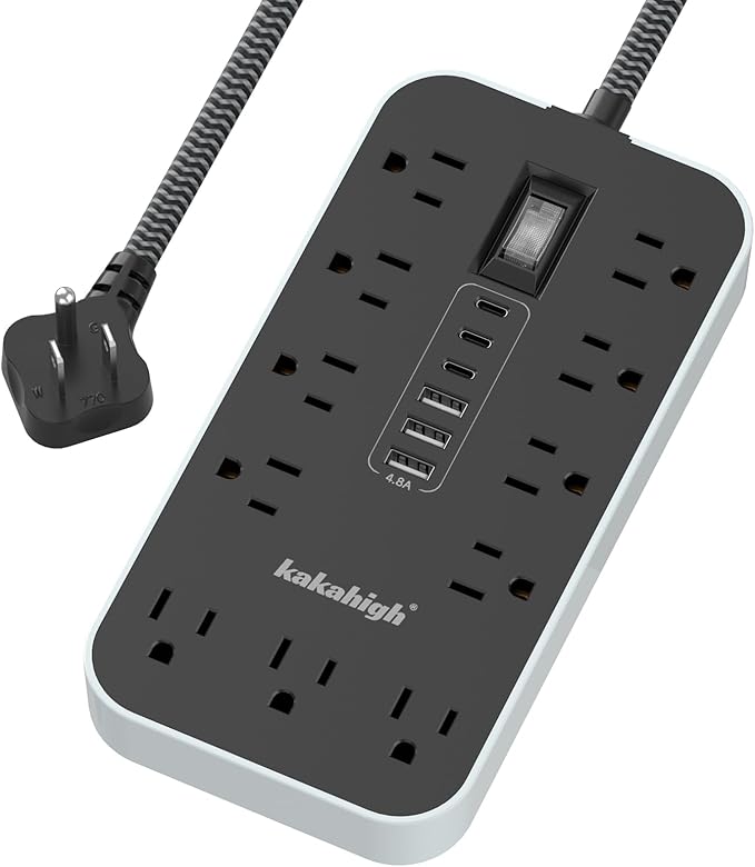 10FT Extension Cord with USB Ports- Power Strip with USB, 1625W Multi Outlet by YourBetterchoice
