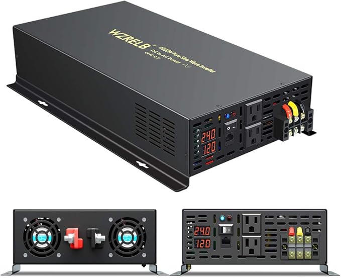 WZRELB 4000W 24VDC 120VAC Pure Sine Wave Power Inverter, 2 AC Outlets, Wired - Image 8