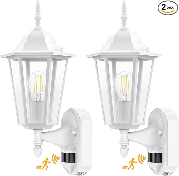 Lamomo 2 Pack Motion Sensor Outdoor Lights, Upgrade Dusk to Dawn White Outdoor by Lamomo