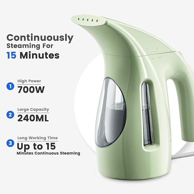 HiLIFE Steamer for Clothes, Portable Handheld Design, 240ml Big Capacity - Image 2