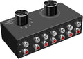 6-Way Audio Switcher, Right and Left Channel Stereo Audio Switcher, Plug & Play by Dingsun