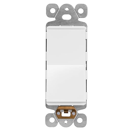 LIDER White Minimalist Decorator Switch, Frameless Light Switch, On/Off Rocker by LIDER