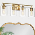 XPEHK Brushed Gold Vanity Light, 4 Light Gold Bathroom Light Fixtures, Bathroom by XPEHK
