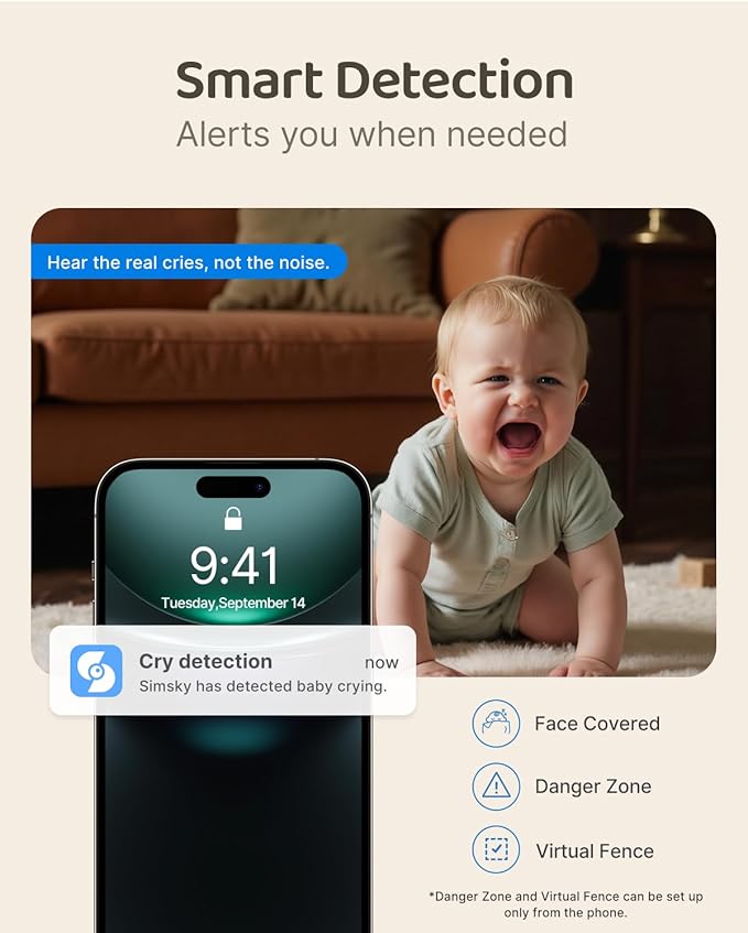 Simsky Split Screen Video Baby Monitor - Image 4