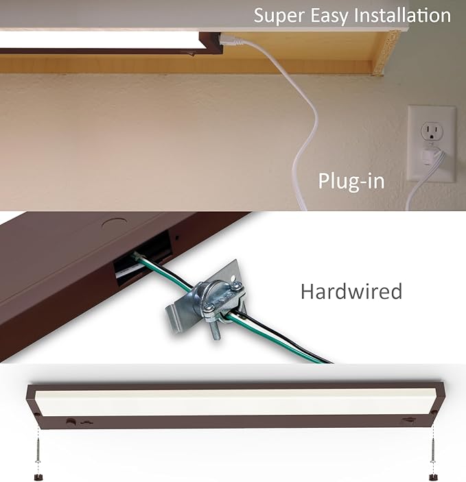 Leetdud Under Cabinet Lights Plug in or Hardwired Built-in Dimmer, 16 Inch 8W - Image 6