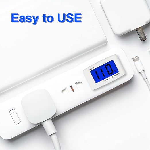 AITIAO 3Pcs Voltage Test Monitor, Flat US Plug AC 80-300V LCD Digital Voltmeter - Image 4
