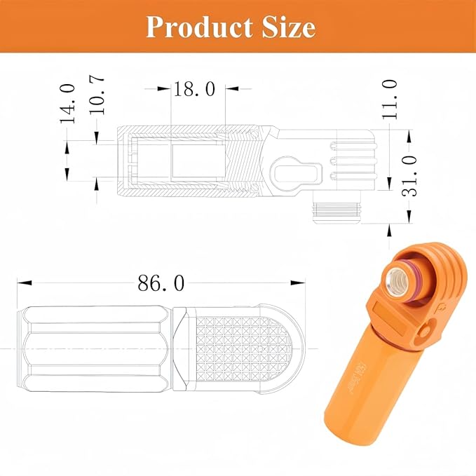 IP67 Waterproof EV Battery Container Connector Right Angle 150A 35mm² HV Energy - Image 5