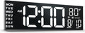 JALL 13" Large Digital Wall Mount Clock, Count Down Timer, Big LED, Temperature by JALL