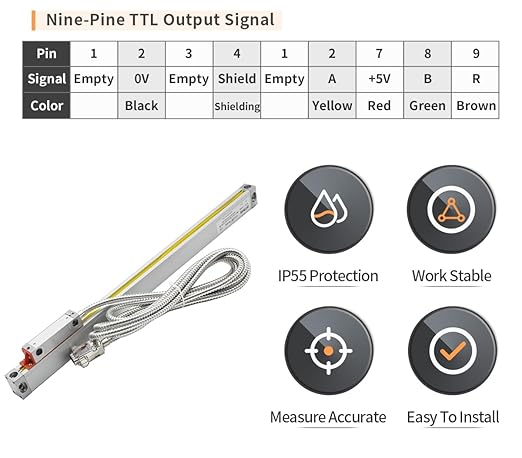 ANBBIN 170mm 320mm 620mm Linear Scale Set 3 Axis DRO - Image 6