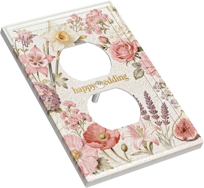 Bvtewkhz Floral Plant Watercolor Flowers Duplex Outlet Decorative Outlet Covers - Image 3