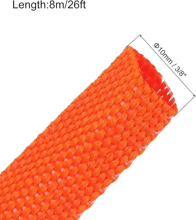 MECCANIXITY Braided Cable Sleeves Heat Shrinkable Fabric Sleeving, 3/8" 26ft - Image 2