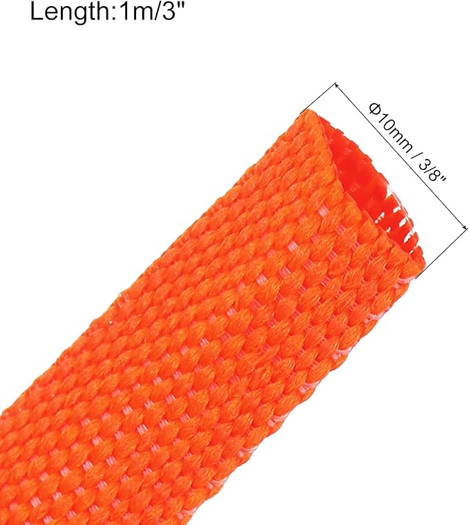 MECCANIXITY Braided Cable Sleeves Heat Shrinkable Fabric Sleeving, 3/8" 3ft - Image 2