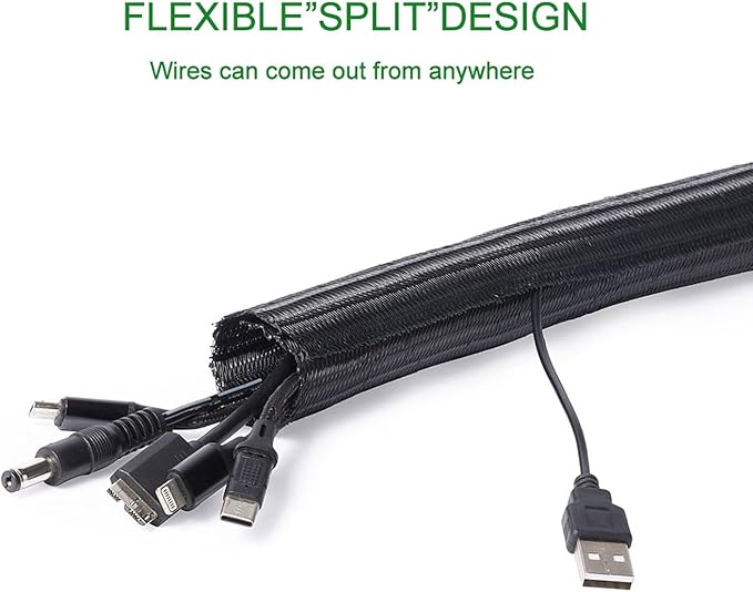 QCSIW 3/4" x50ft Braided Cable Sleeve – Pet-Proof Split Wire Loom Tubing - Image 7