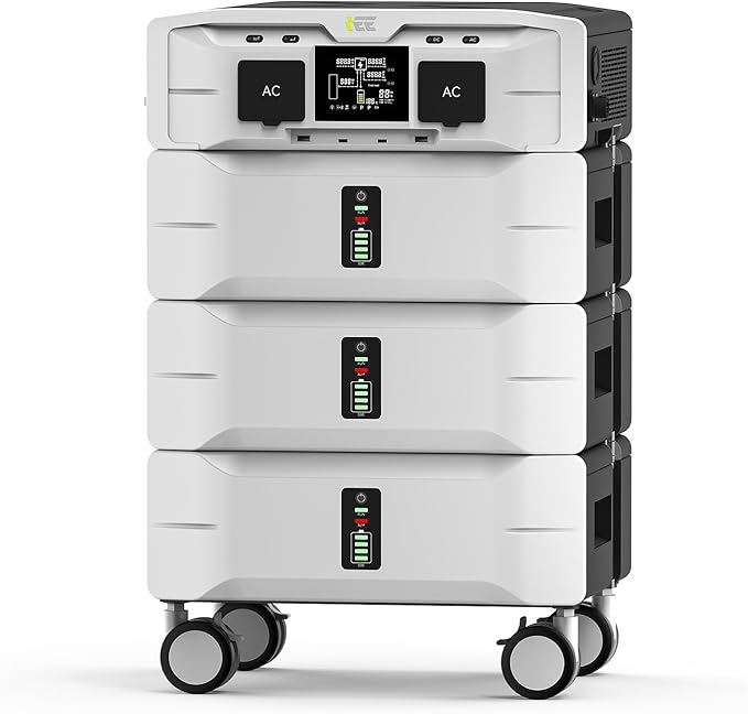 IEE 7680Wh Portable Power Station, 120/240V 5000W AC Output, Lifepo4 Home by OSCAL