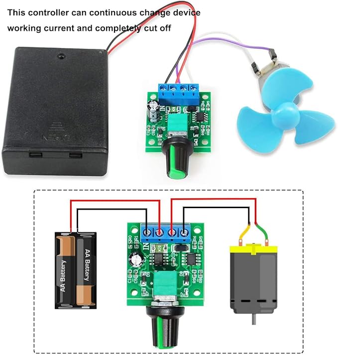 Gebildet 6pcs PWM Low Voltage Motor Speed Controller DC 1.8V/3V/5V/6V/12V 2A - Image 5
