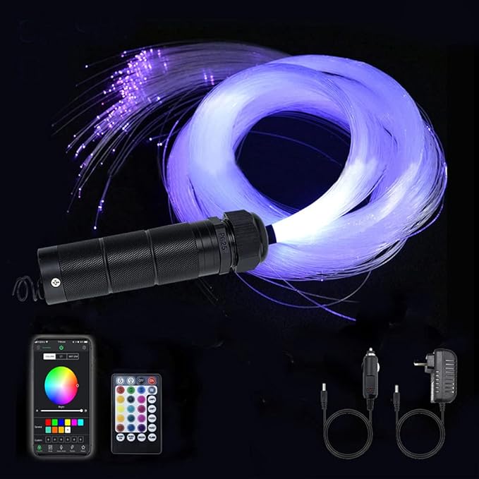 AZIMOM Car Use Bluetooth 6W RGBW LED Fiber Optic Lights Star Ceiling Light Kit by AZIMOM