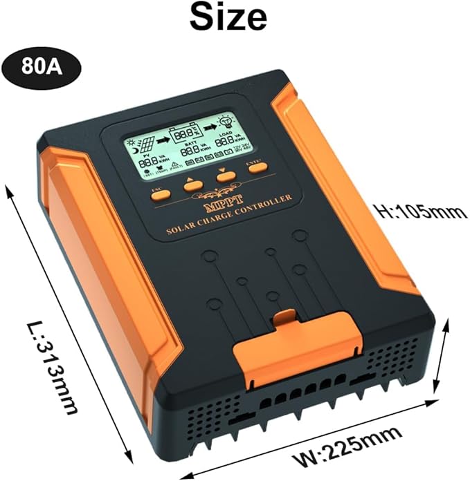 iSunergy 80A 180V MPPT Solar Charge Controller 12V/24V/36V/48V Auto, - Image 5