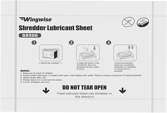 Wingwise 48-Pack Shredder Lubricant Sheets, 8.5 x 6 Inches, Sharpens Blades & - Image 3