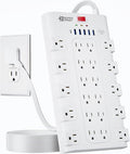 Flat Plug Power Strip, SUPERDANNY Surge Protector by SUPERDANNY