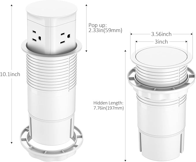 Jgstkcity Pop Up Outlet for Countertop, Flush Mount Tamper Resistant Space - Image 8