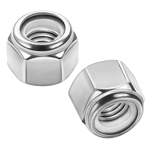MewuDecor #10 24 Nylon Insert Hex Lock Nuts Locknuts, 304 Stainless Steel 18-8 by MewuDecor+Fastener