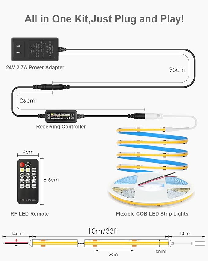 ALITOVE 32.8ft COB LED Lights for Bedroom - Image 6