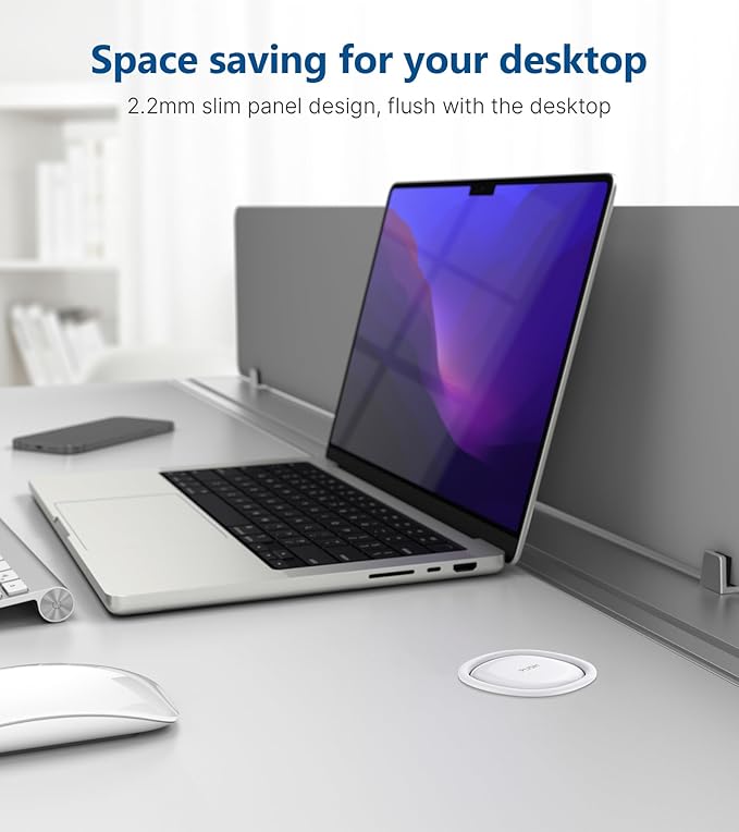 Pop up Outlet for Countertop, 3.15-inch Hole Desk Grommet Power, 8 Outlets 4 USB - Image 3