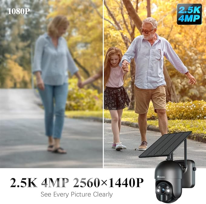 Ctronics 2.5K 4MP Security Camera Wireless Outdoor, WiFi Solar Security Camera - Image 2