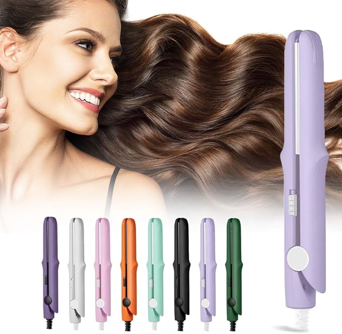 2026 New Mini Curling Iron for Short Hair, 2 in 1 Mini Curling Wand & Flat Iron by Juvhot