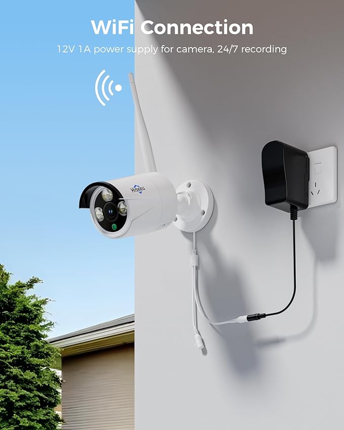 Hiseeu 4K Security Camera System, 24/7 Recording, 10.1" Touch Screen LCD 8MP - Image 7