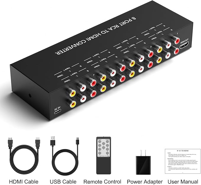 RuiPuo 8Port AV to HDMI Converter Adapter Support 16:9/4:3 Switch - Image 6