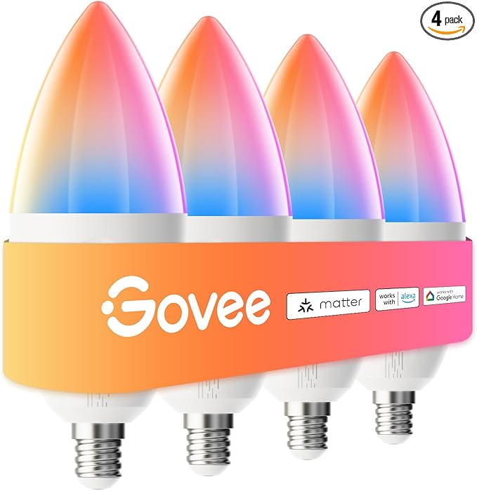 Govee E12 Led Bulb, Smart Light Bulbs Work by Govee