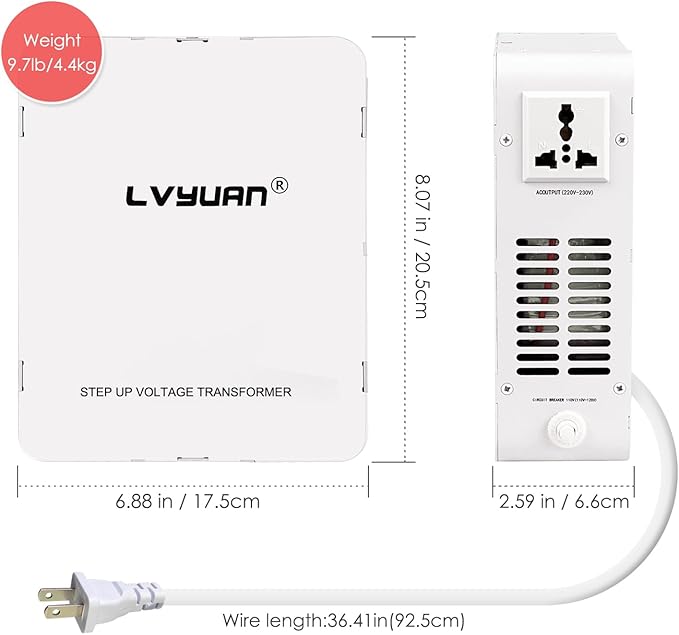 LVYUAN 3000W Watt Voltage Transformer Converter Step Up/Down Converter 110/120 - Image 5