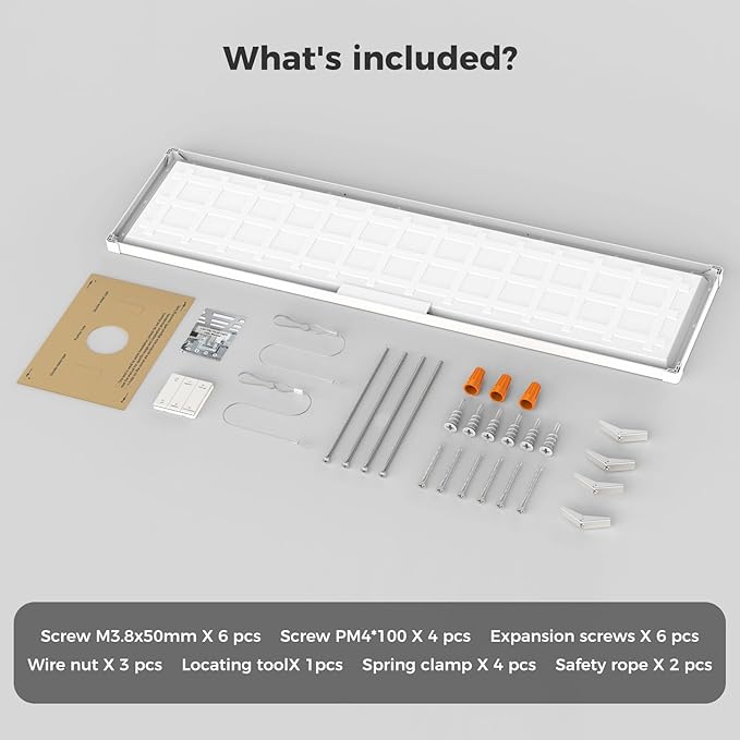 AIKVSXER 42 Pack 1x4 FT LED Flat Panel Light Surface Mount, - Image 8