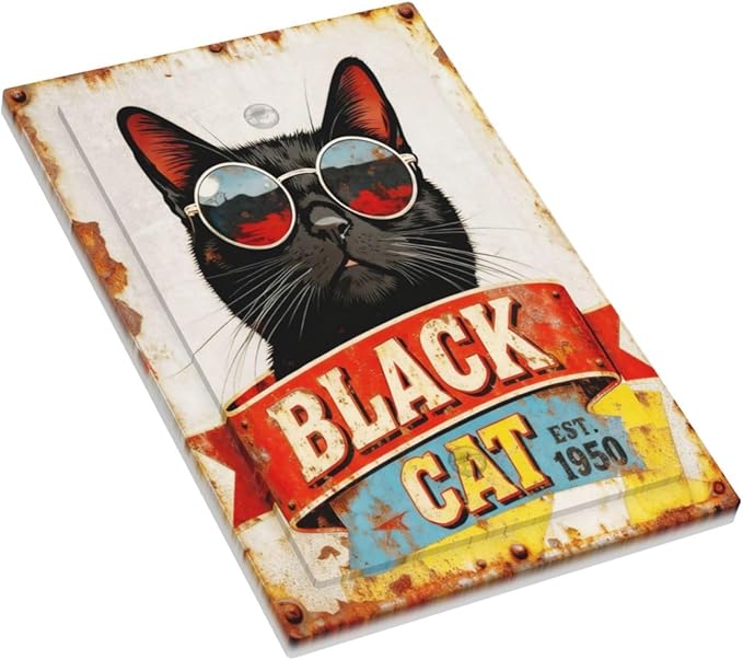 Bvtewkhz Black Cat Vintage No Device Single Blank Decorative Outlet Covers - Image 3