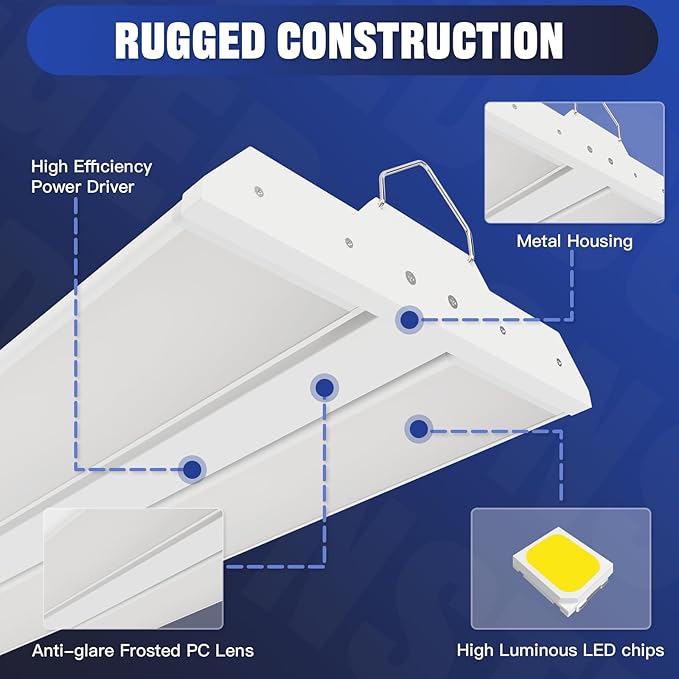 JTT LED Linear High Bay Light 300/240/200W, 3FT 45000LM Linear Shop Light - Image 5