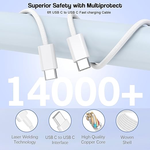 40W iPhone 17/16/15 Fast Charger, PD 40W Type C Apple Charger 4 Port Wall Plug - Image 3