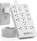 JouleLoom Surge Protector Power Strip-14 Outlets and 6 USB Ports, 10 Feet Flat by JouleLoom