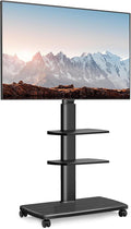 FITUEYES Swivel Rolling TV Stand, Height Adjustable Mobile TV Cart by FITUEYES