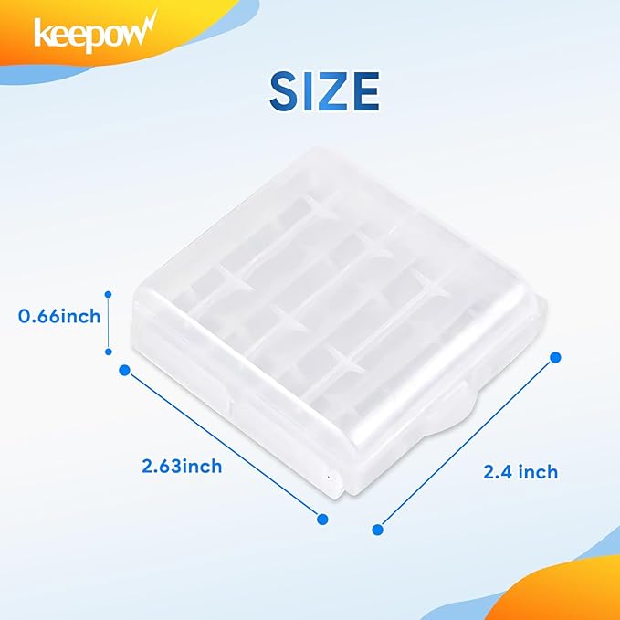 KEEPOW 9 Pcs AA/AAA Battery Storage Case Holder Box - Image 6