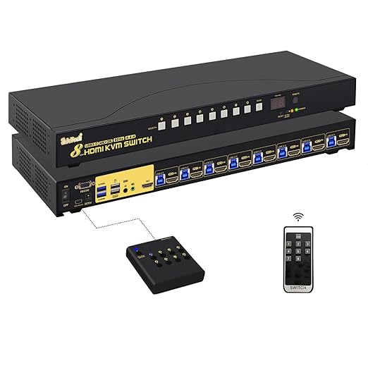 JideTech 8-Port HDMI KVM Switch 4K@60Hz by JideTech