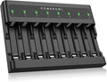 POWEROWL AA AAA Battery Charger 8 Bay, Independent Slot, USB Fast Charging by POWEROWL