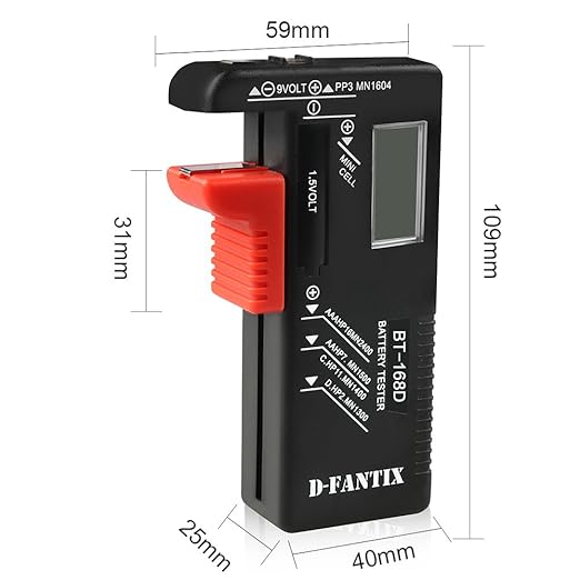 D-FantiX Digital Battery Tester, Universal Battery Checker Household Battery - Image 2