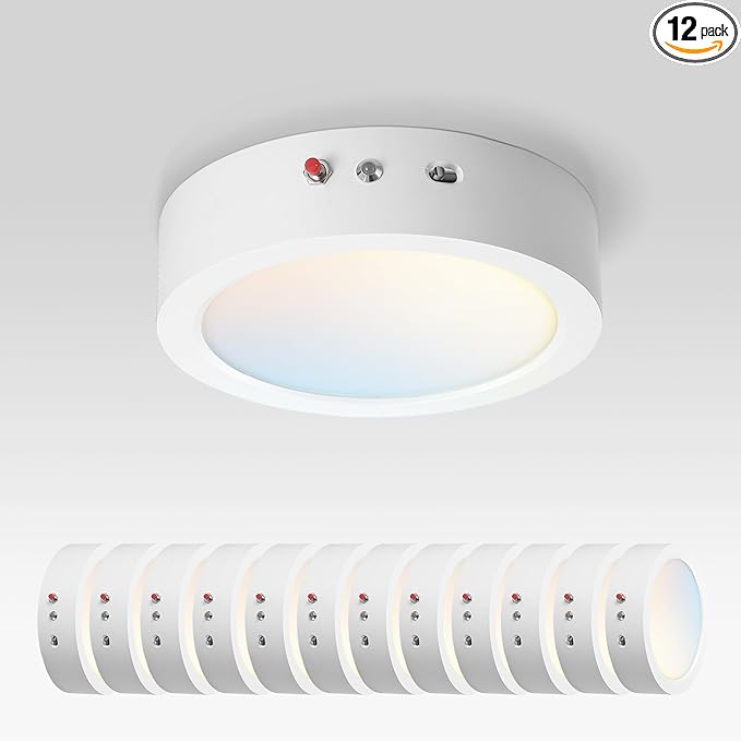 ASD LED 7" Round Flush Mount Ceiling Light Fixture, Low Profile Surface by ASDLightingCorporation